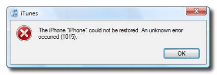 Iphone 1015 Error Code