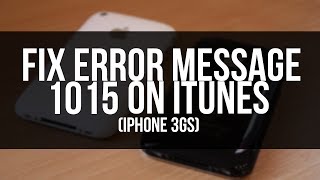 Iphone 1015 Error Fix