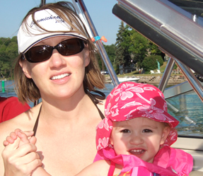 Playing in the lake