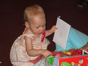 Opening gifts